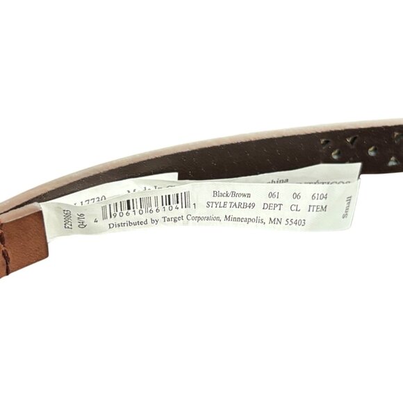 Mossimo Supply Co Brown Faux Leather Perforated Belt Small - Picture 6 of 8